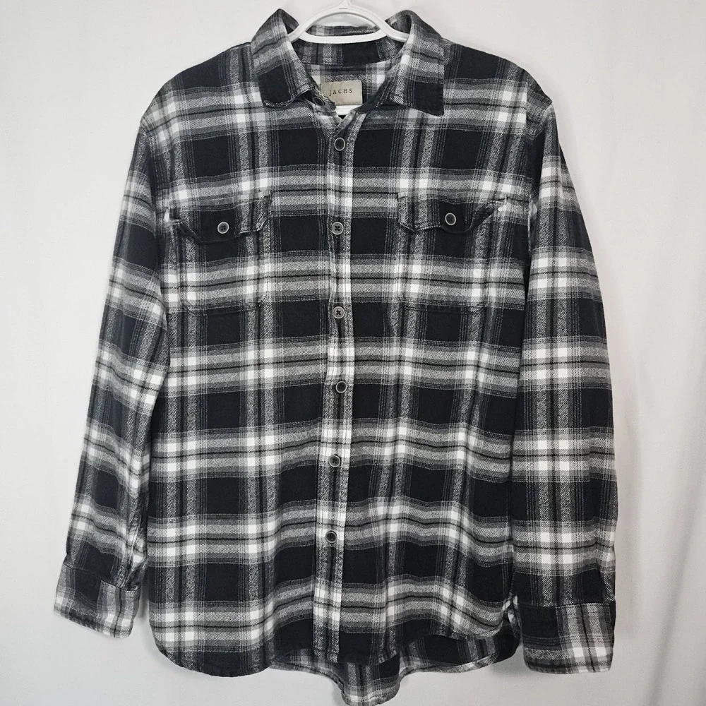 Flannel Shirt Mens L Gorpcore Excellent Plaid Cotton‎ Jachs NY Lumberjack Grunge